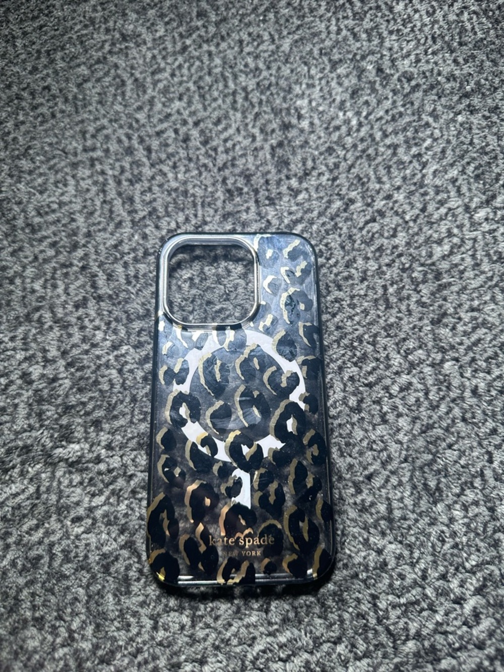 kate spade Black and Gold Leopard Print iPhone 14 Pro Case